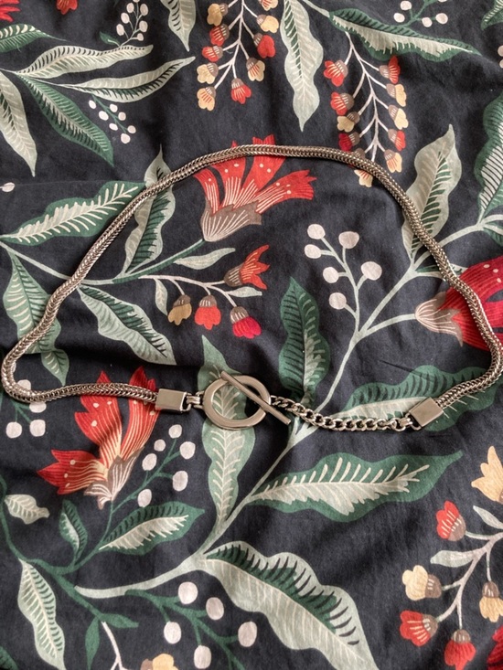 Vintage Accessories - Vintage Silver Chain Belt with Interlocking Ring Detail